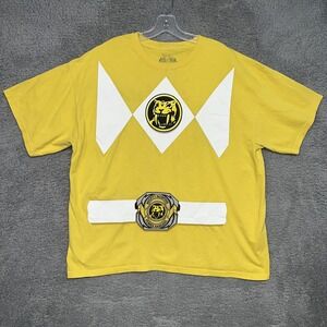 Vintage Power Rangers‎ Mighty Morphin Men's XL Yellow Ranger Body Shirt